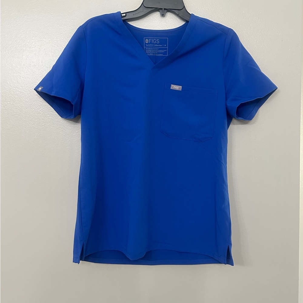 Figs Blue V-Neck Scrub Top